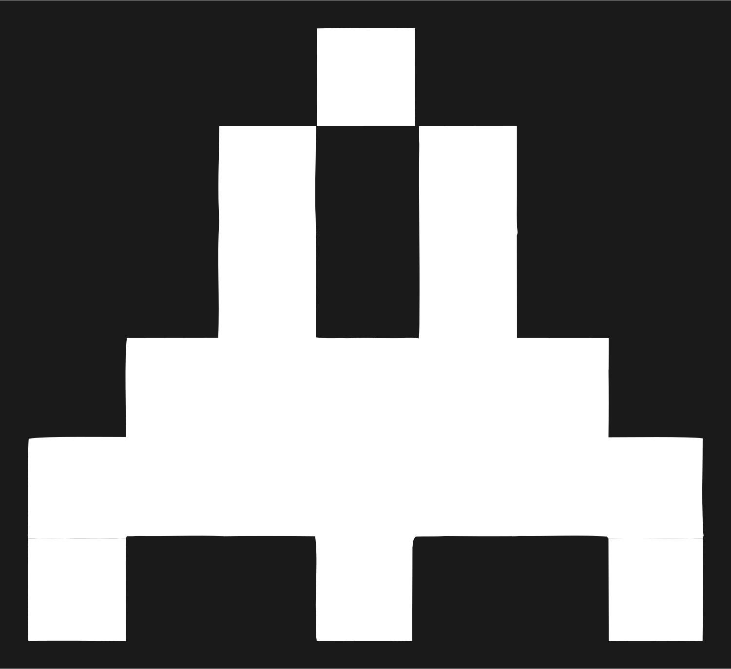 8-Bit Pixel Blocky Locomotive Front Crest #1a1a1a/#ffffff