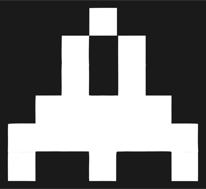 8-Bit Pixel Blocky Locomotive Front Crest #1a1a1a/#ffffff