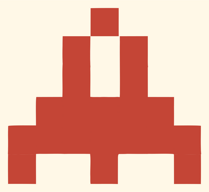 8-Bit Pixel Blocky Locomotive Front Crest #fff8e7/#c44536