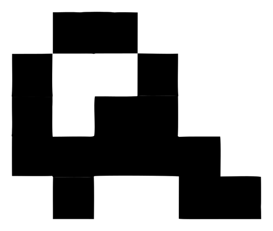 Pixel Block Top-Down Train Engine Logo