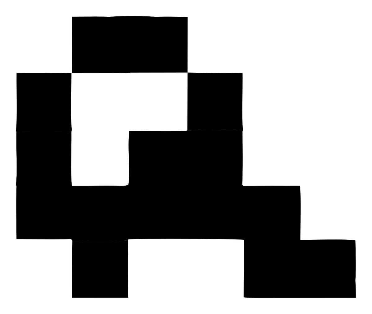 Pixel Block Top-Down Train Engine Logo #ffffff/#000000