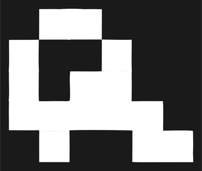 Pixel Block Top-Down Train Engine Logo #1a1a1a/#ffffff