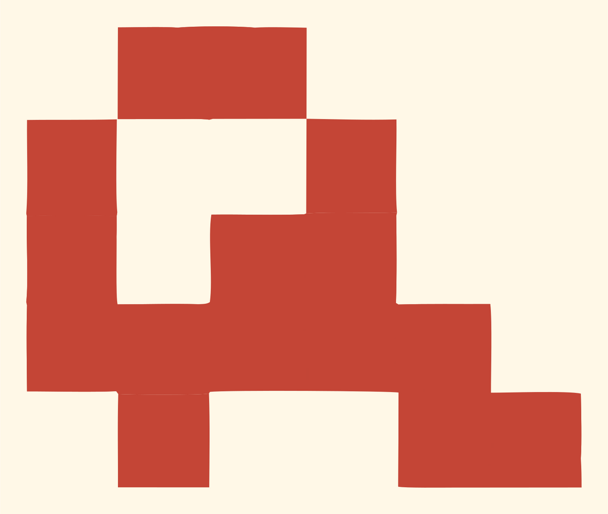 Pixel Block Top-Down Train Engine Logo #fff8e7/#c44536