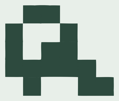 Pixel Block Top-Down Train Engine Logo #e8efe9/#2d4a3e