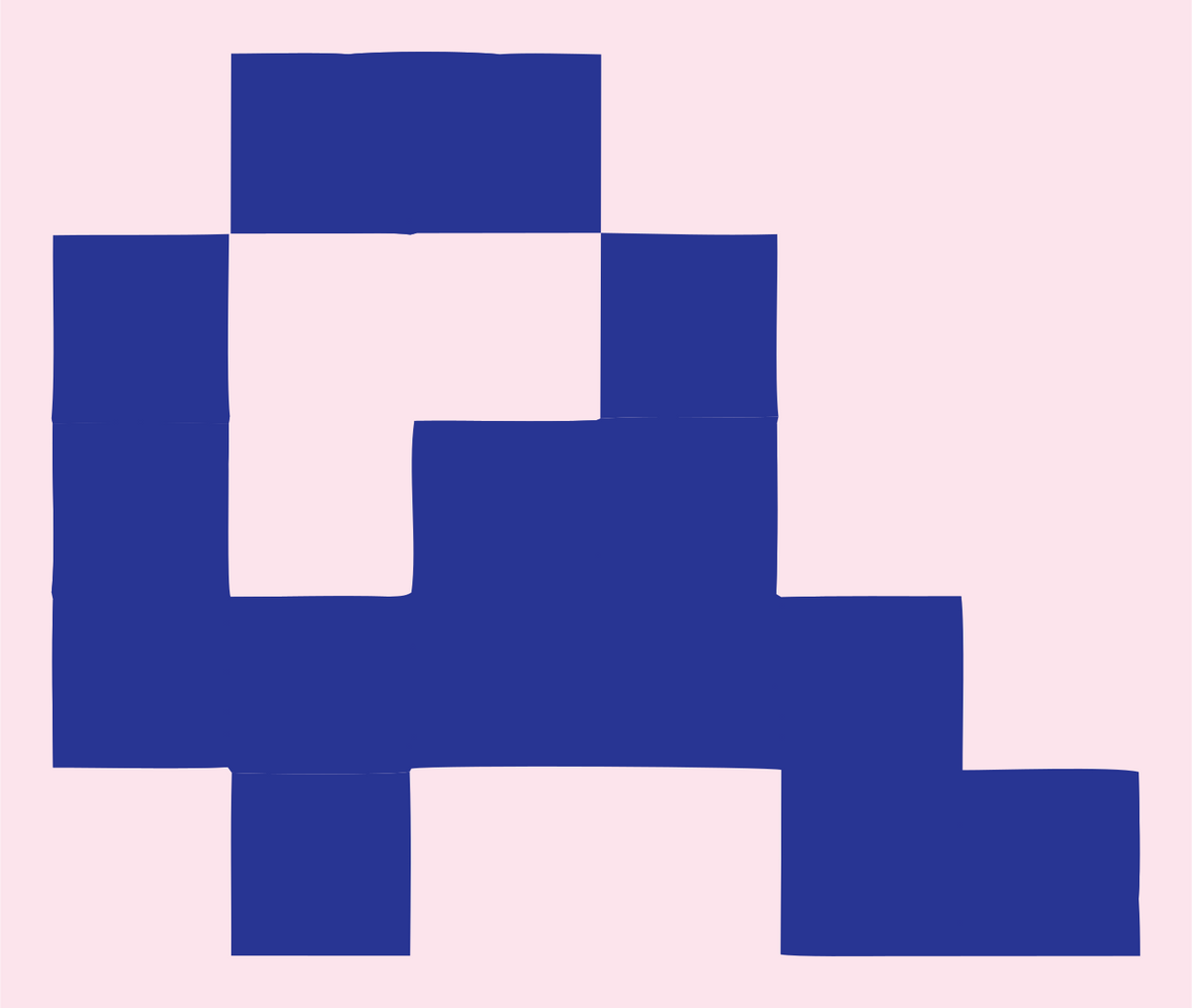 Pixel Block Top-Down Train Engine Logo #fce4ec/#283593