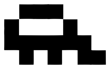 Retro 8-Bit Chunky Train Side Crest #ffffff/#000000