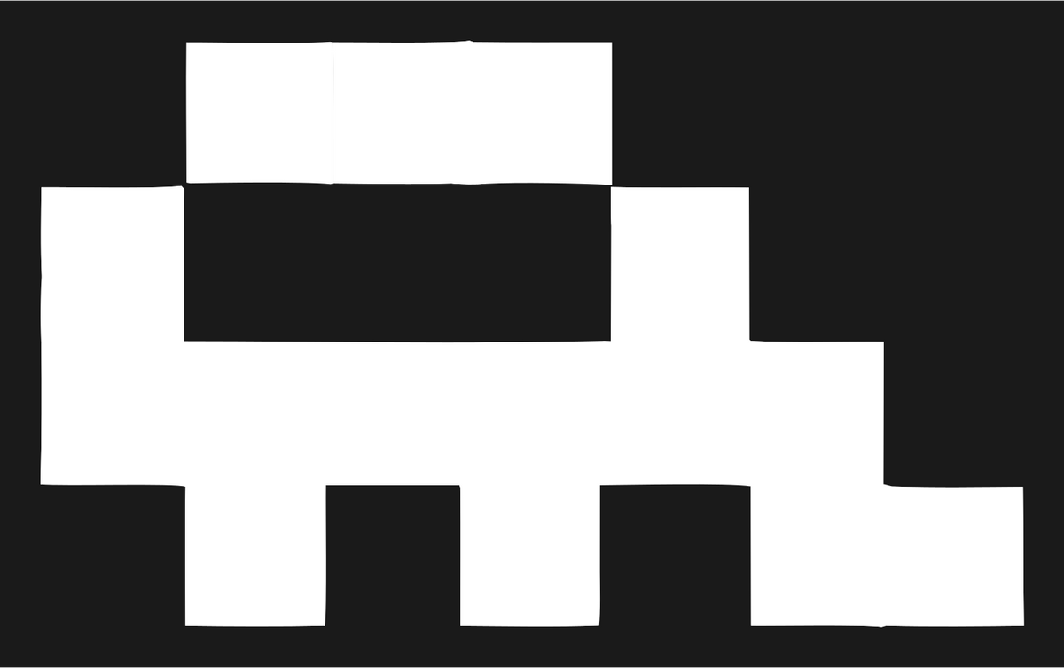 Retro 8-Bit Chunky Train Side Crest #1a1a1a/#ffffff