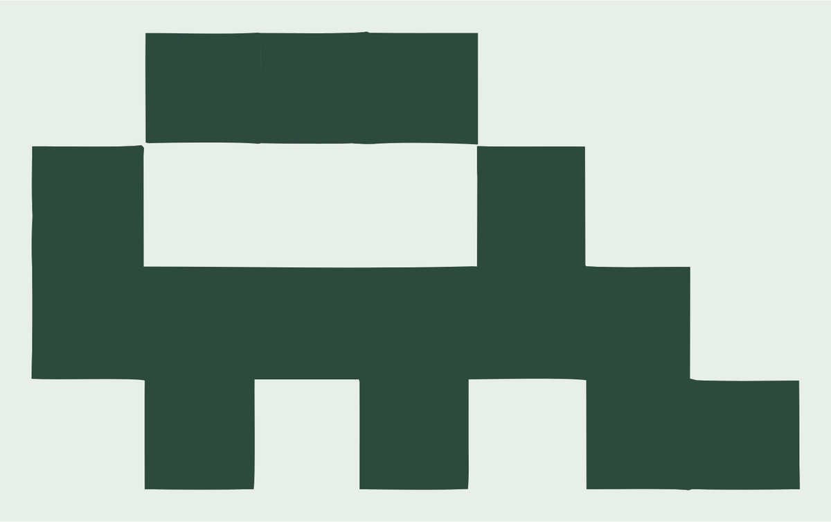 Retro 8-Bit Chunky Train Side Crest #e8efe9/#2d4a3e