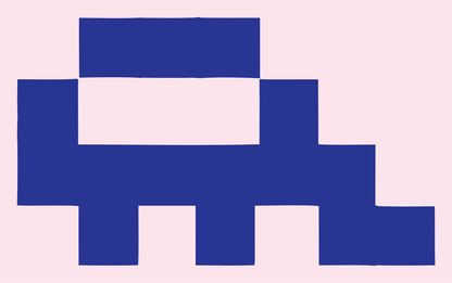 Retro 8-Bit Chunky Train Side Crest #fce4ec/#283593