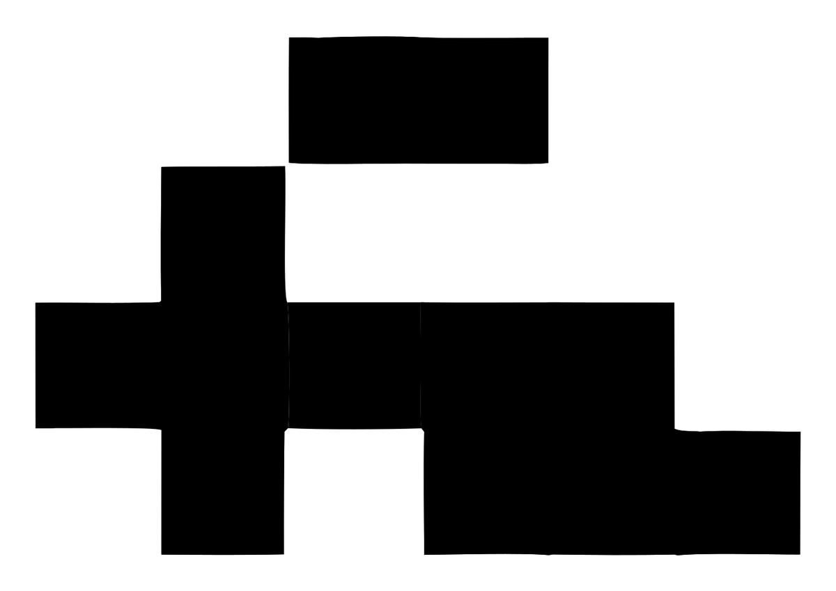 Pixel Block Stepped Side Train Mark #ffffff/#000000