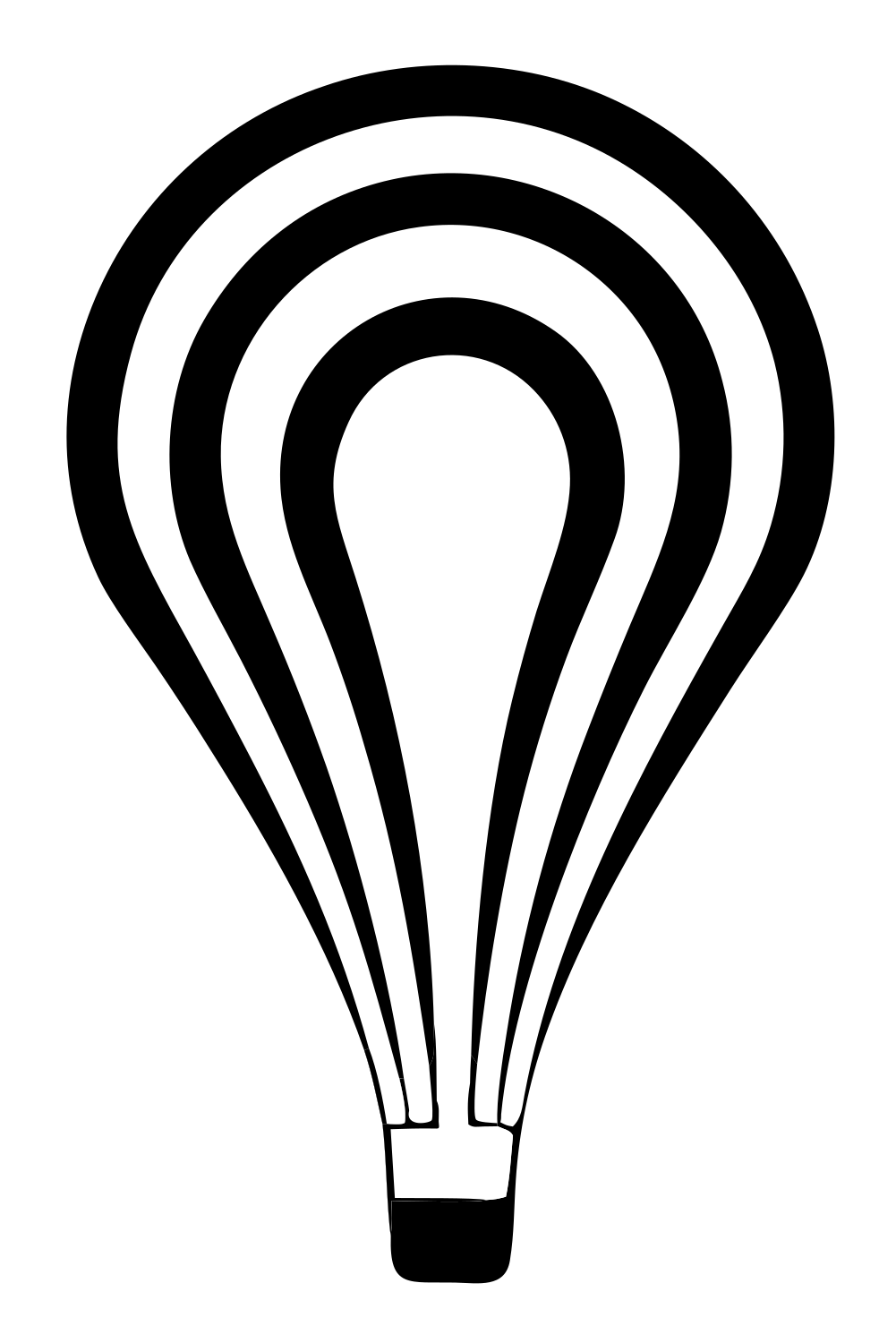 Swiss Style Concentric Stripe Balloon Mark #ffffff/#000000