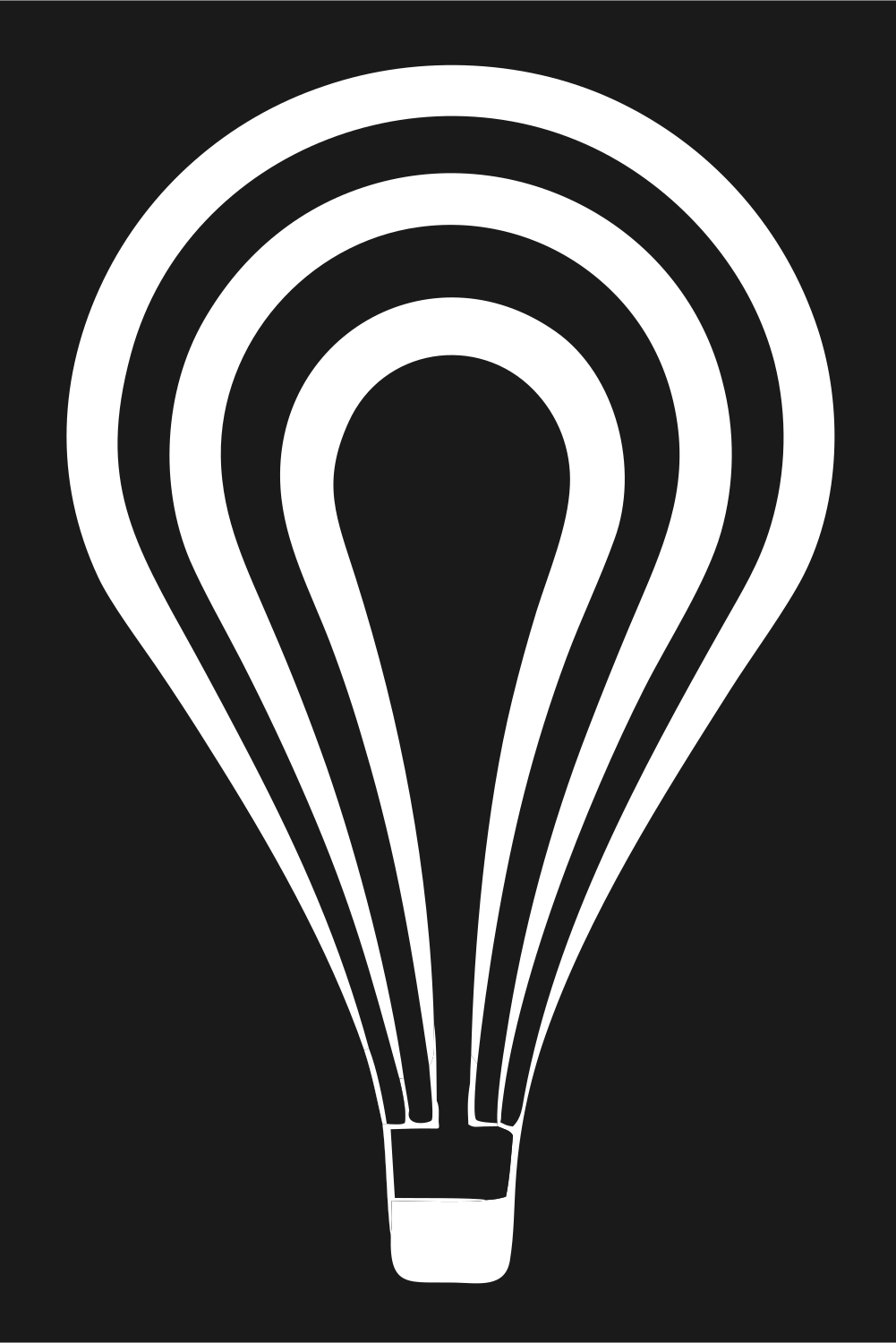 Swiss Style Concentric Stripe Balloon Mark #1a1a1a/#ffffff