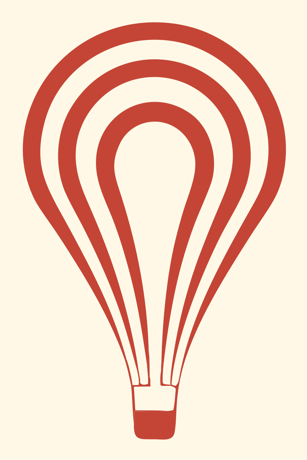 Swiss Style Concentric Stripe Balloon Mark #fff8e7/#c44536