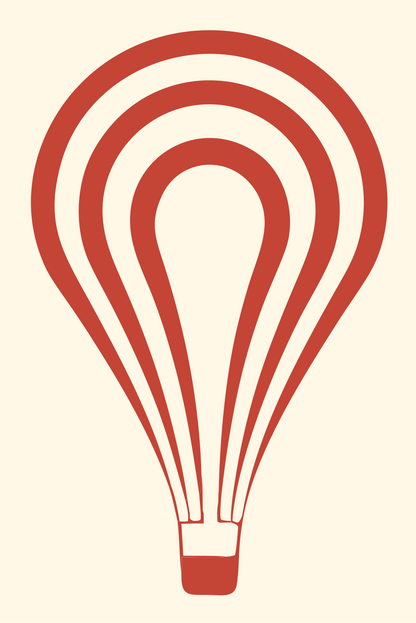 Swiss Style Concentric Stripe Balloon Mark #fff8e7/#c44536