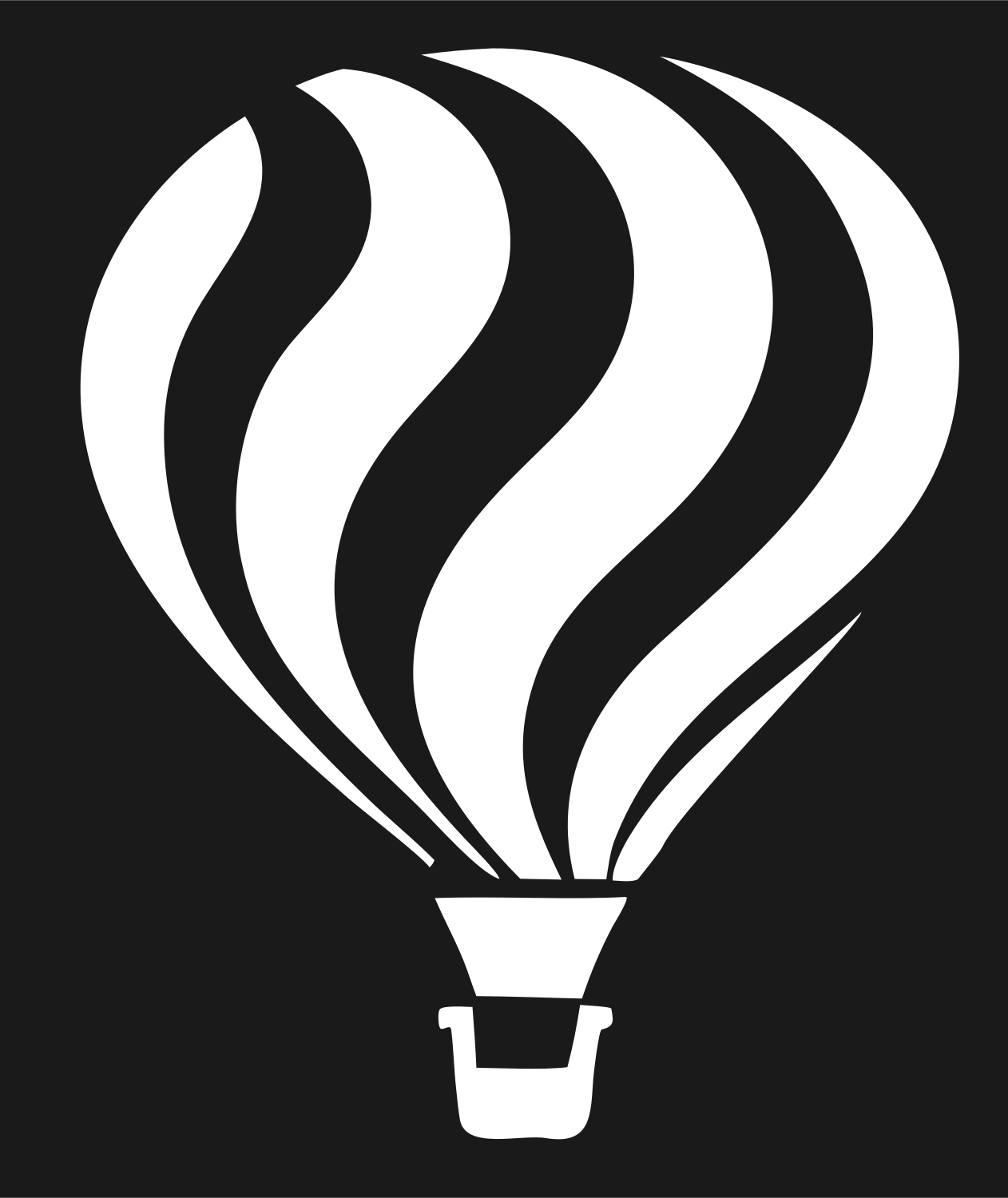 Flowing Wave Panel Balloon Adventure Emblem #1a1a1a/#ffffff