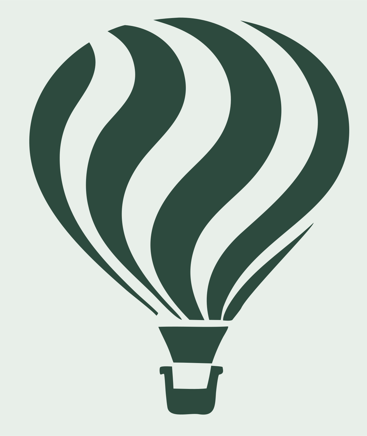 Flowing Wave Panel Balloon Adventure Emblem #e8efe9/#2d4a3e