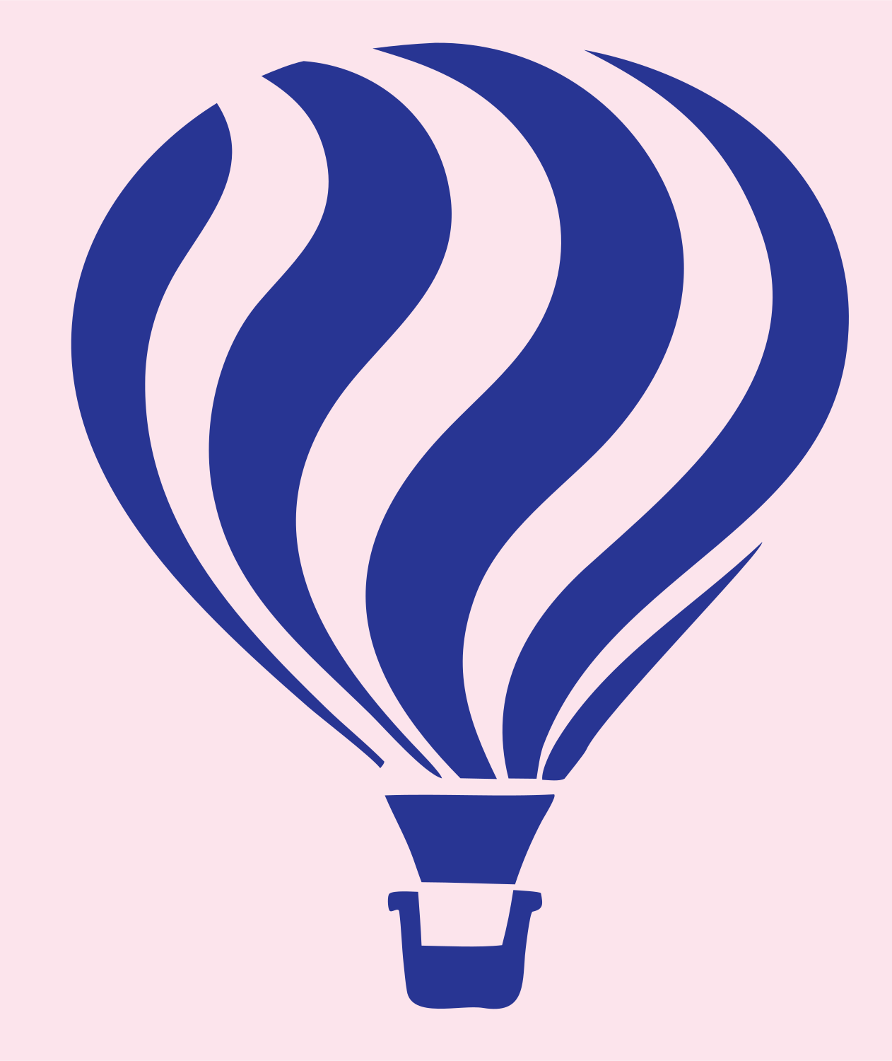 Flowing Wave Panel Balloon Adventure Emblem #fce4ec/#283593