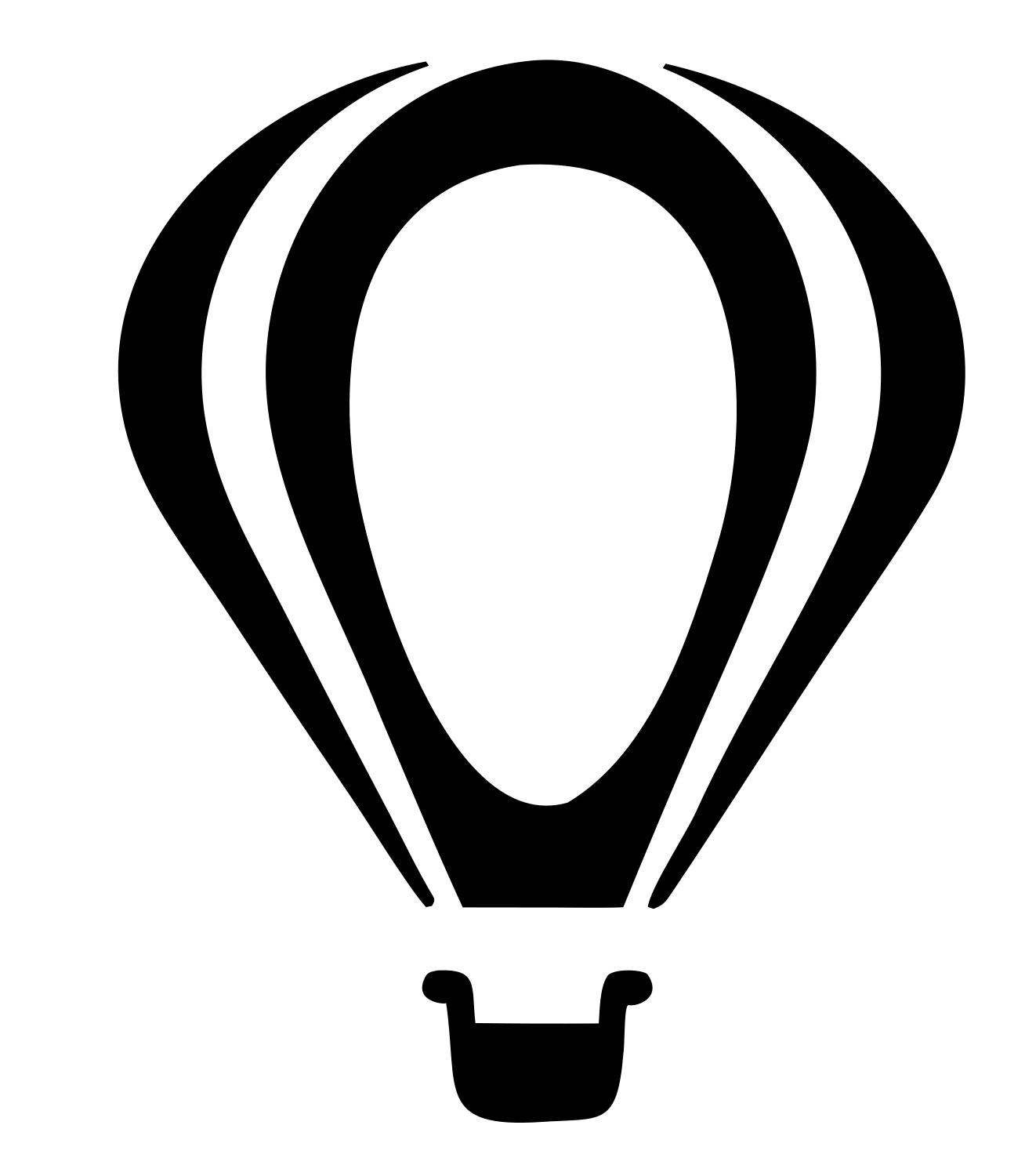 Bold Paneled Hot Air Balloon Flight Icon #ffffff/#000000