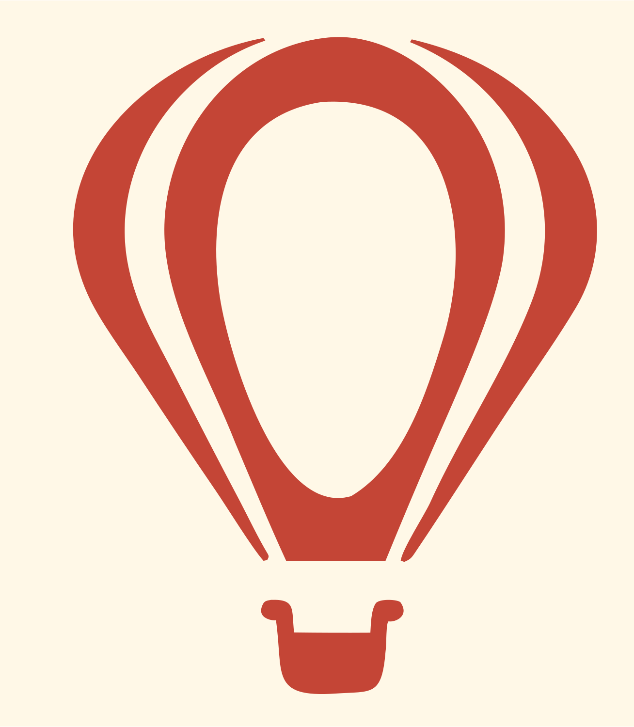 Bold Paneled Hot Air Balloon Flight Icon #fff8e7/#c44536