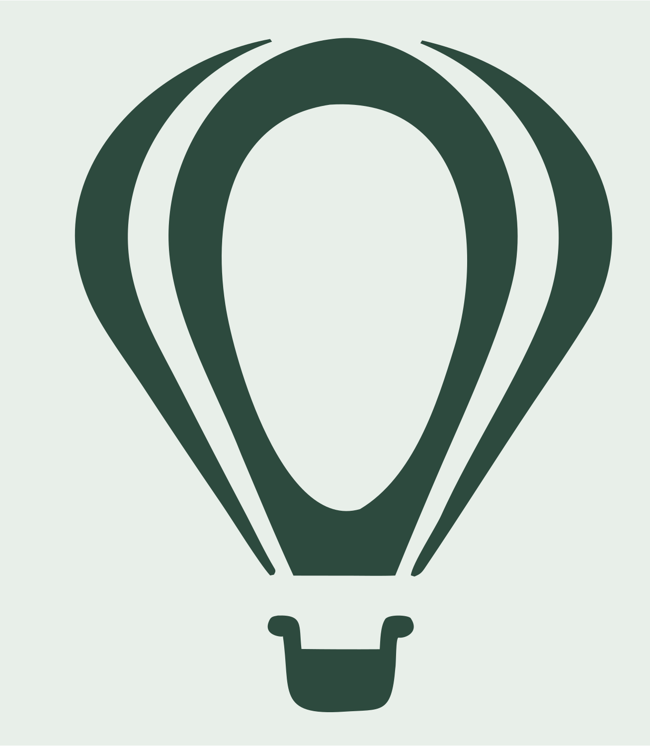 Bold Paneled Hot Air Balloon Flight Icon #e8efe9/#2d4a3e