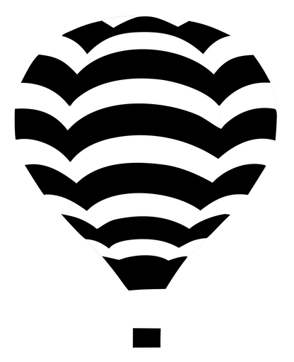 Scalloped Chevron Balloon Ascent Crest #ffffff/#000000