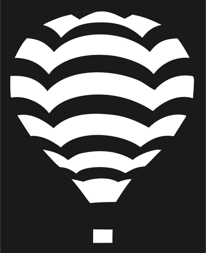 Scalloped Chevron Balloon Ascent Crest #1a1a1a/#ffffff
