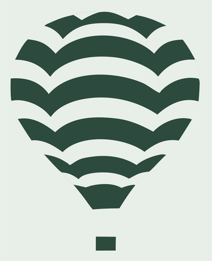 Scalloped Chevron Balloon Ascent Crest #e8efe9/#2d4a3e