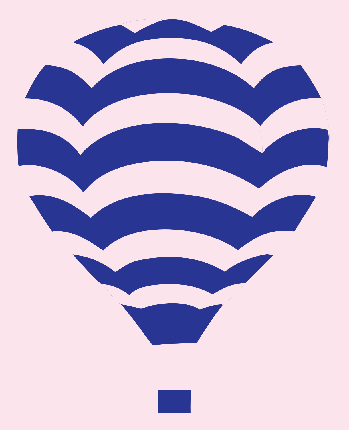 Scalloped Chevron Balloon Ascent Crest #fce4ec/#283593