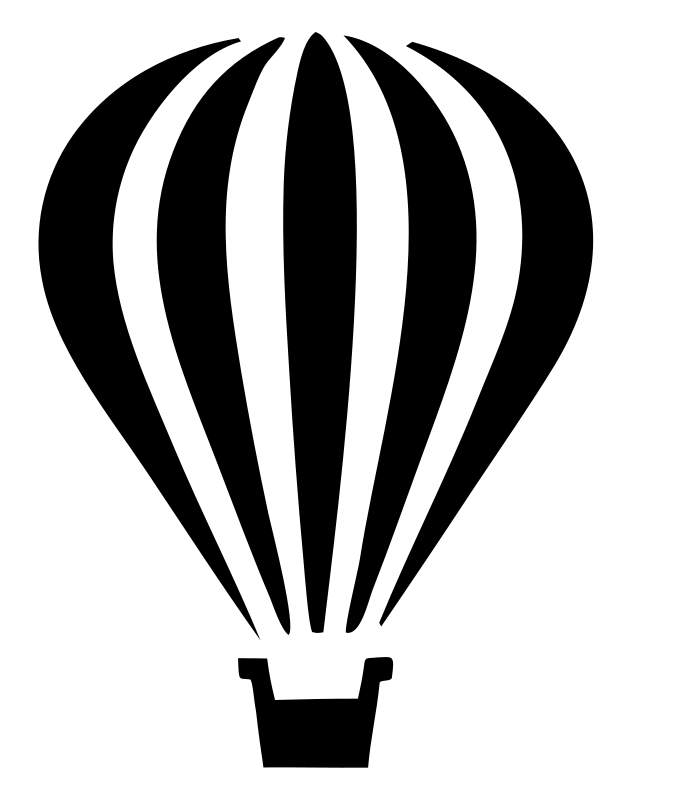 Flat Panel Striped Balloon Basket Icon