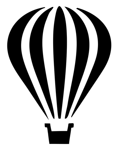 Flat Panel Striped Balloon Basket Icon #ffffff/#000000