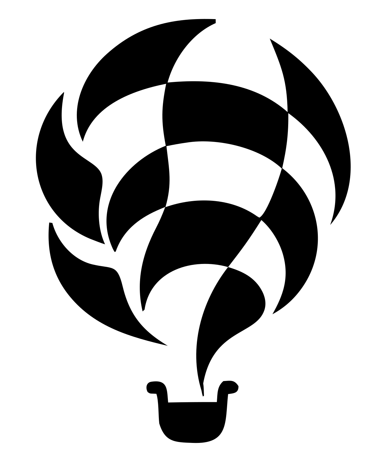 Swiss Checkered Swirl Balloon Ascent Mark #ffffff/#000000