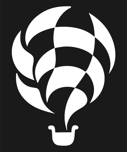 Swiss Checkered Swirl Balloon Ascent Mark #1a1a1a/#ffffff