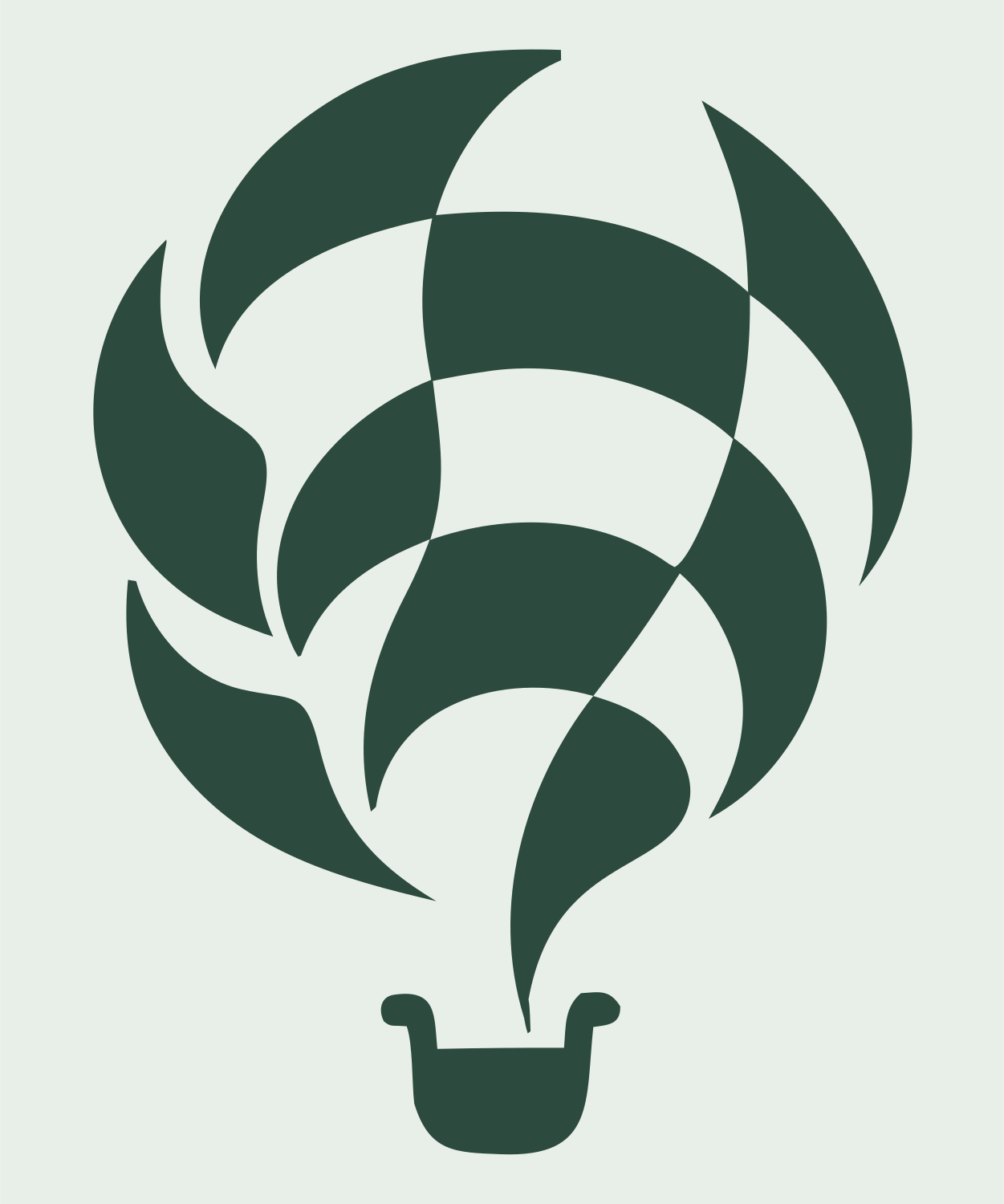 Swiss Checkered Swirl Balloon Ascent Mark #e8efe9/#2d4a3e
