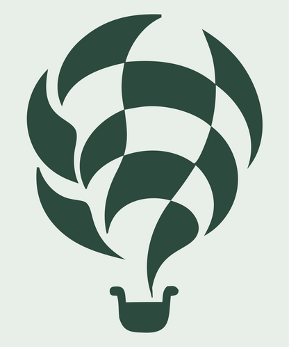 Swiss Checkered Swirl Balloon Ascent Mark #e8efe9/#2d4a3e