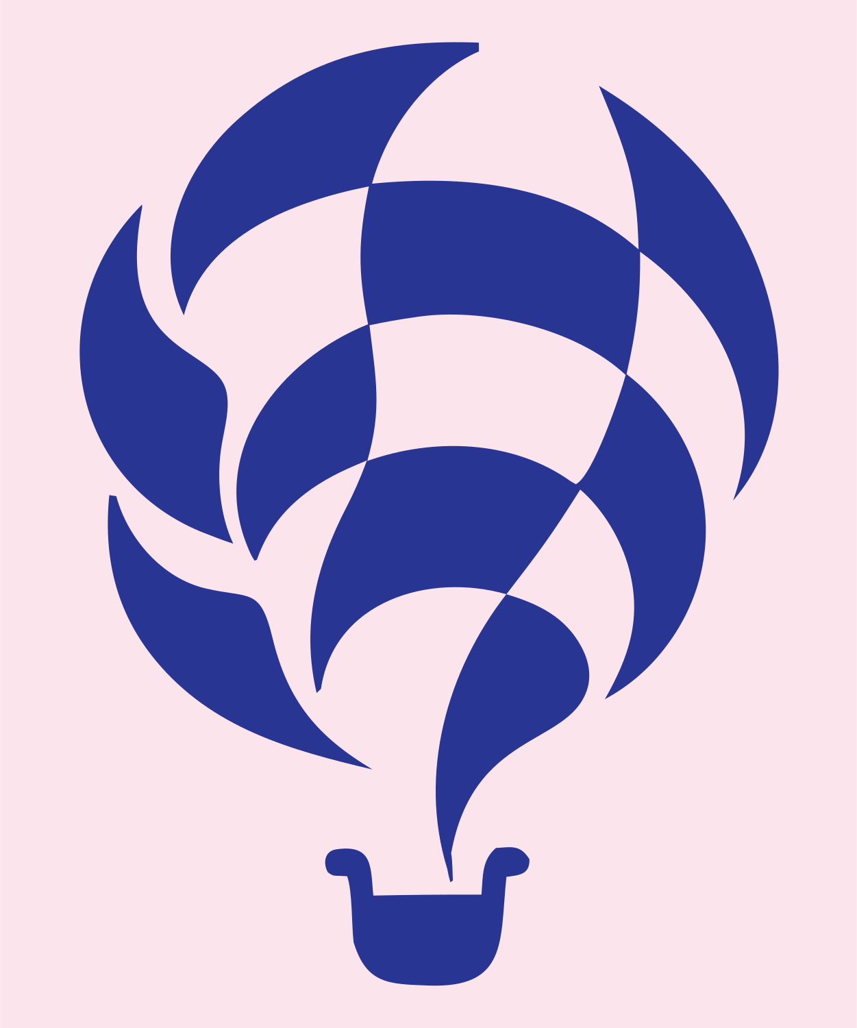 Swiss Checkered Swirl Balloon Ascent Mark #fce4ec/#283593