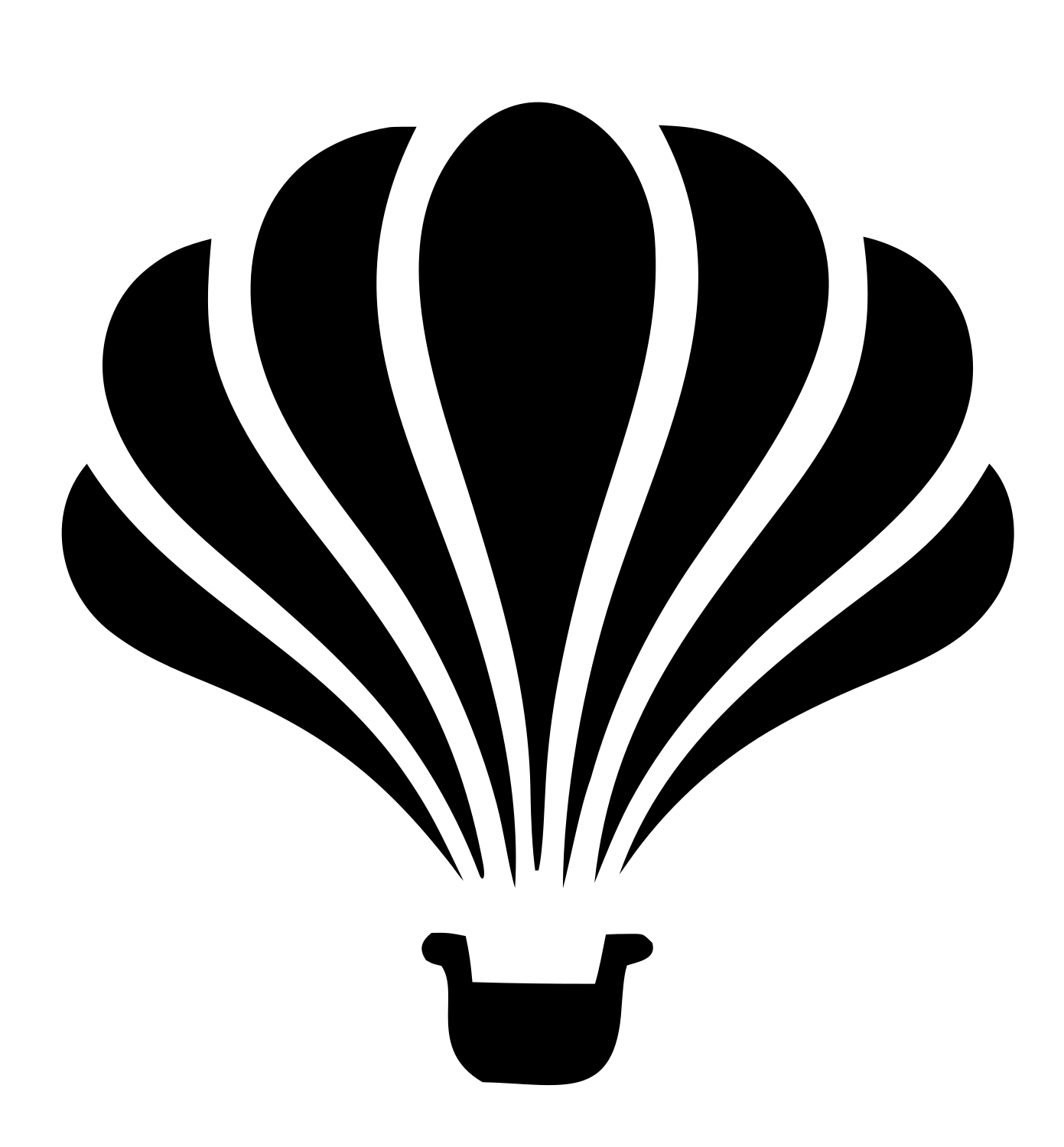 Hot Air Balloon Badge #ffffff/#000000