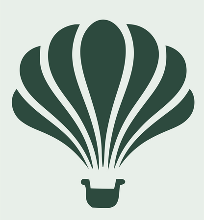 Hot Air Balloon Badge #e8efe9/#2d4a3e