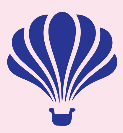 Hot Air Balloon Badge #fce4ec/#283593