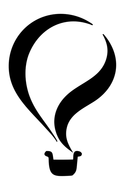 Fluid Crescent Swirl Balloon Basket Badge