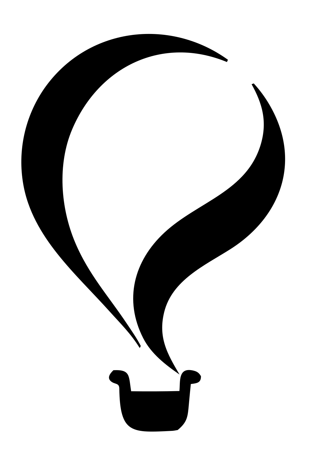 Fluid Crescent Swirl Balloon Basket Badge #ffffff/#000000