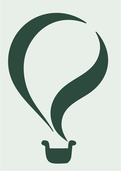 Fluid Crescent Swirl Balloon Basket Badge #e8efe9/#2d4a3e