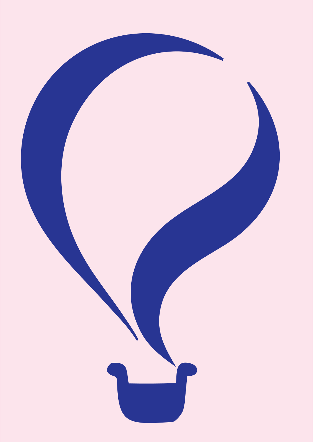 Fluid Crescent Swirl Balloon Basket Badge #fce4ec/#283593