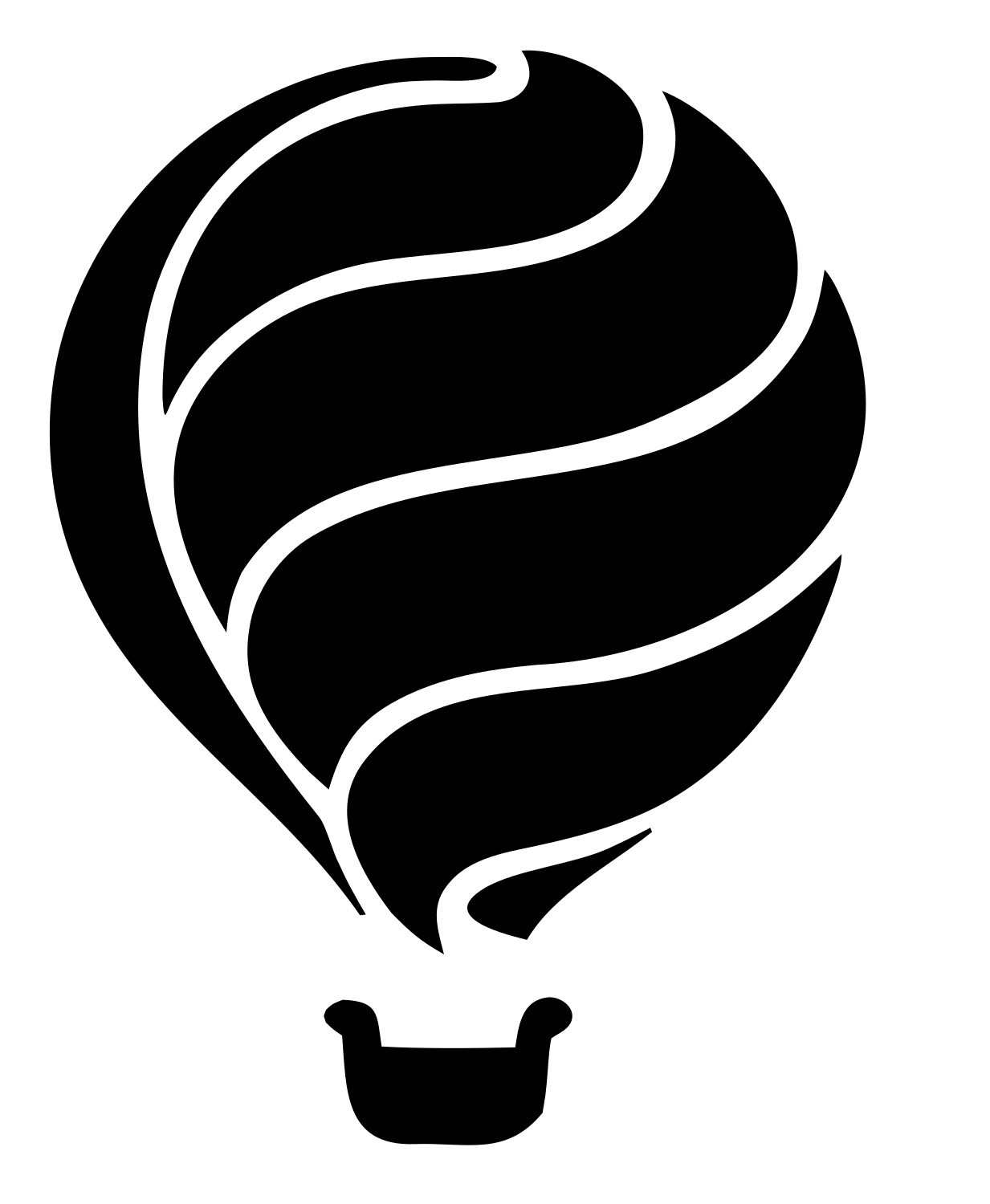 Swooping Ribbon Panel Balloon Basket Crest #ffffff/#000000