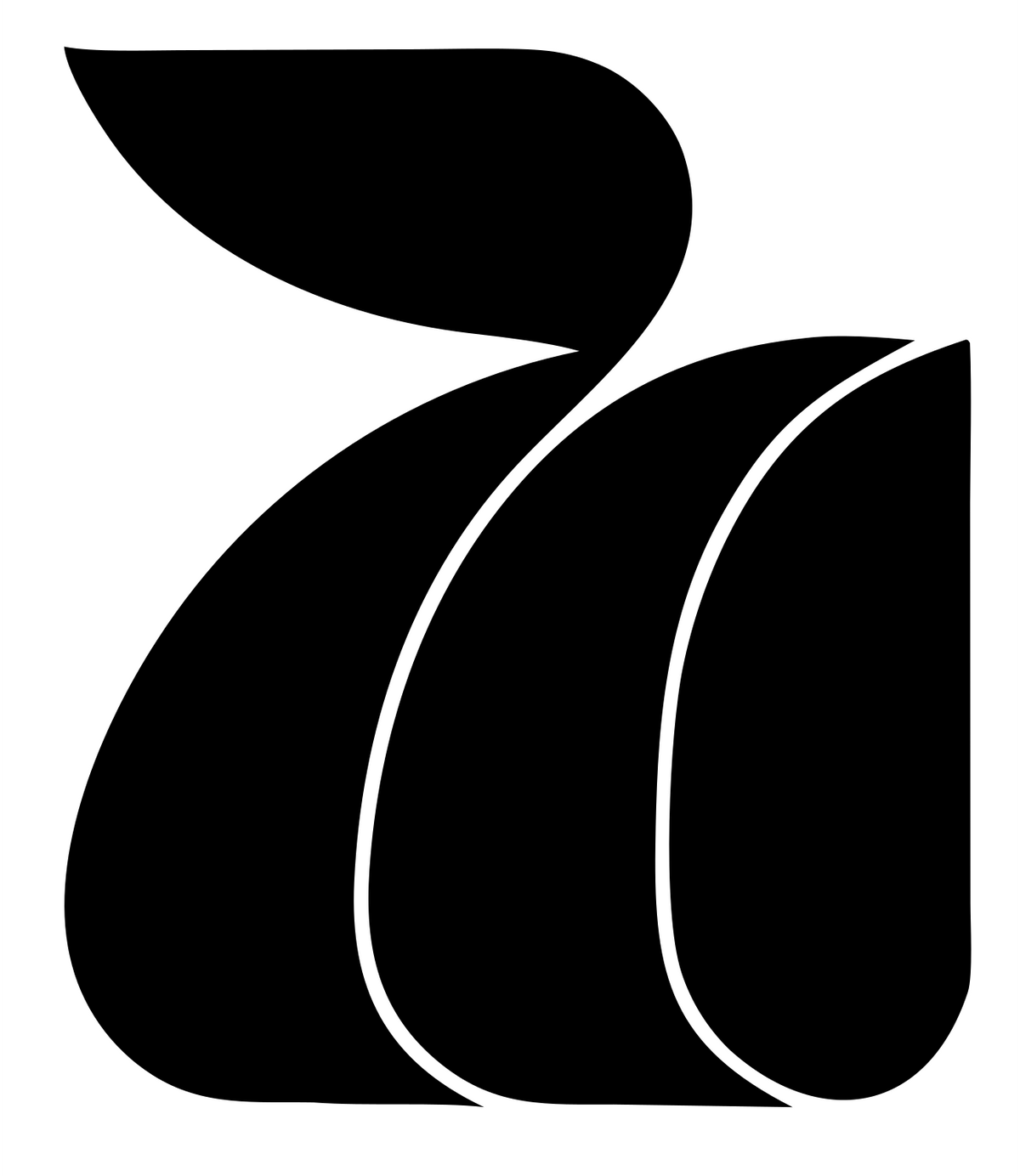 Bold Cat Tail Mark #ffffff/#000000