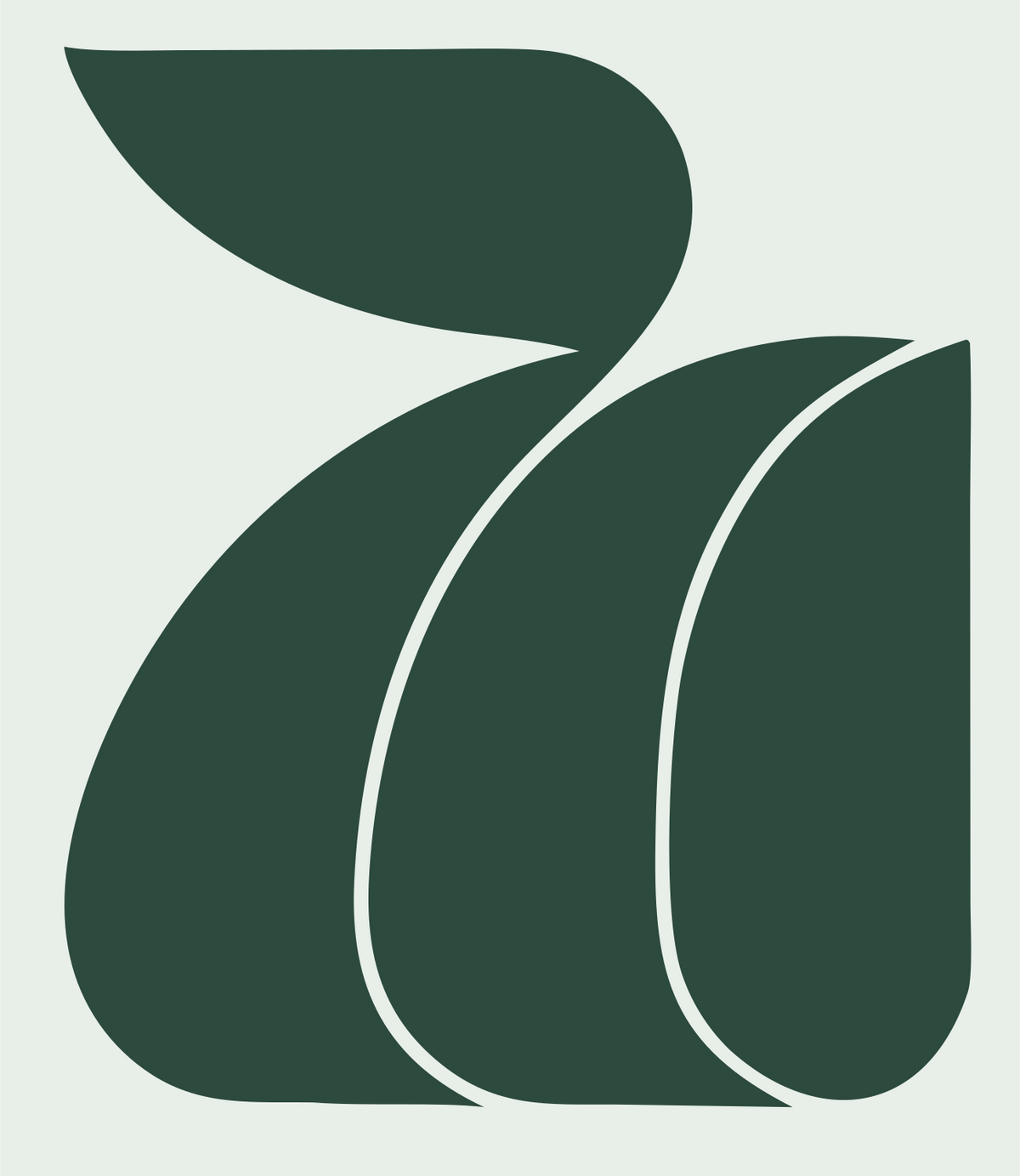 Bold Cat Tail Mark #e8efe9/#2d4a3e