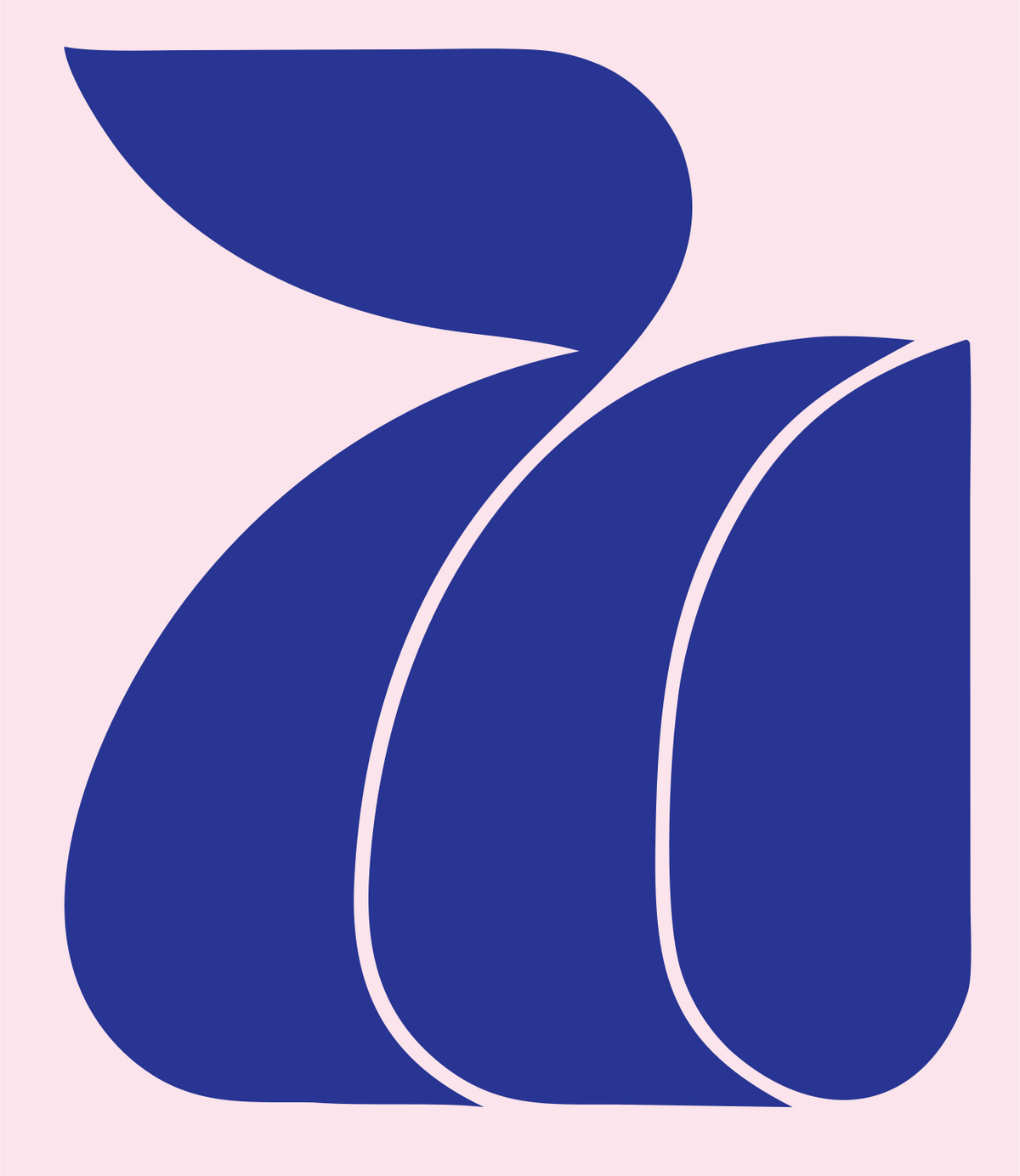 Bold Cat Tail Mark #fce4ec/#283593