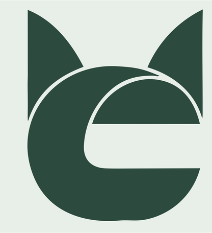 Letter C Cat Ears Logo #e8efe9/#2d4a3e