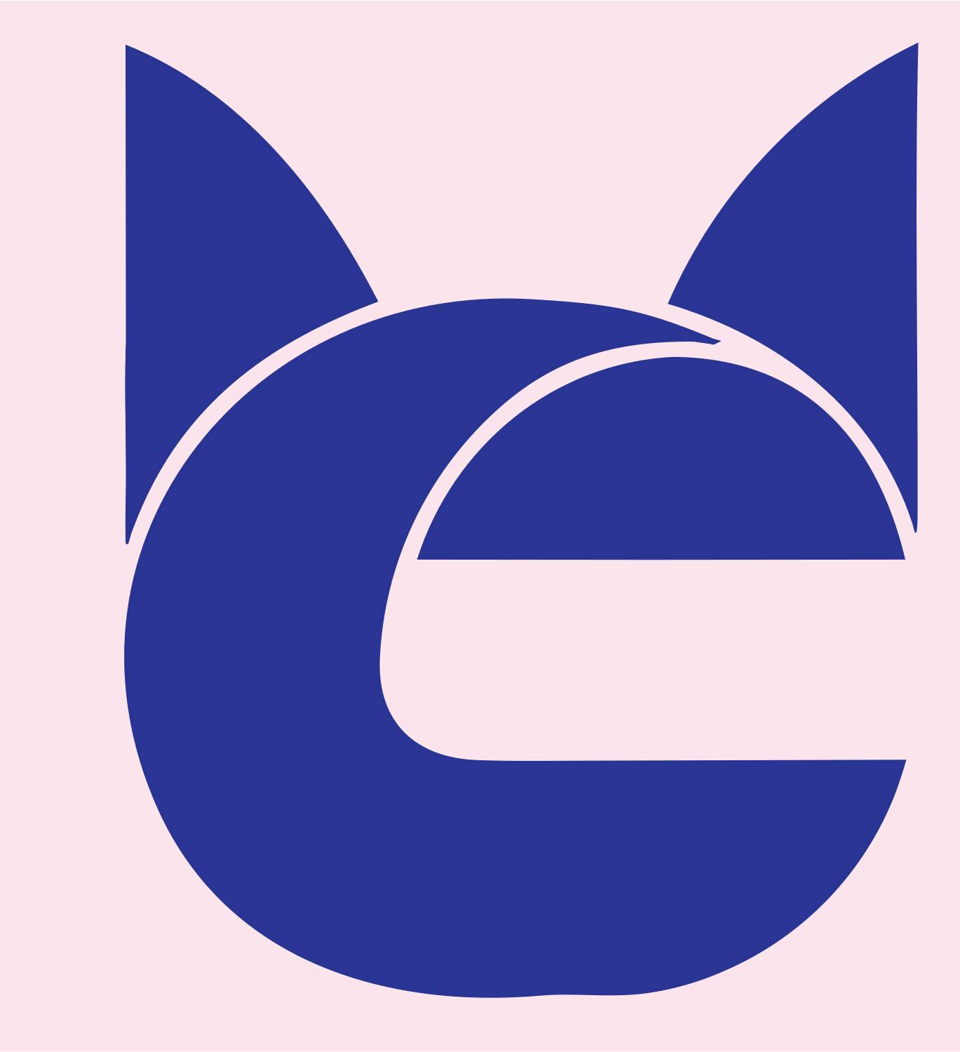 Letter C Cat Ears Logo #fce4ec/#283593