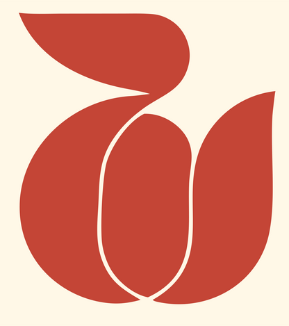 Monoline Cat Curl Icon #fff8e7/#c44536