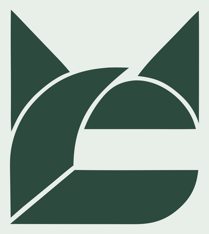 Abstract Geometric Cat Shield Emblem #e8efe9/#2d4a3e